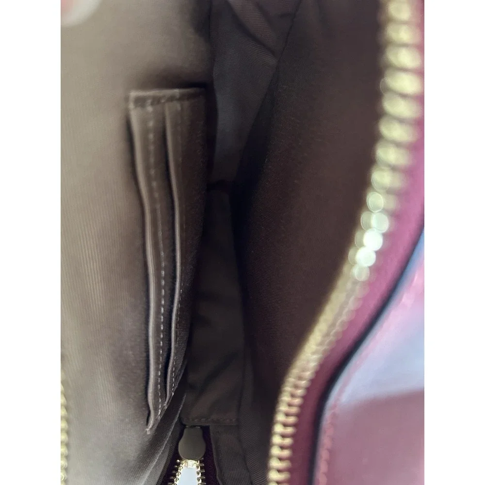 Coach Heart Crossbody Bag Signature Canvas Cherry Print Brown Red CF381 - Picture 4 of 10